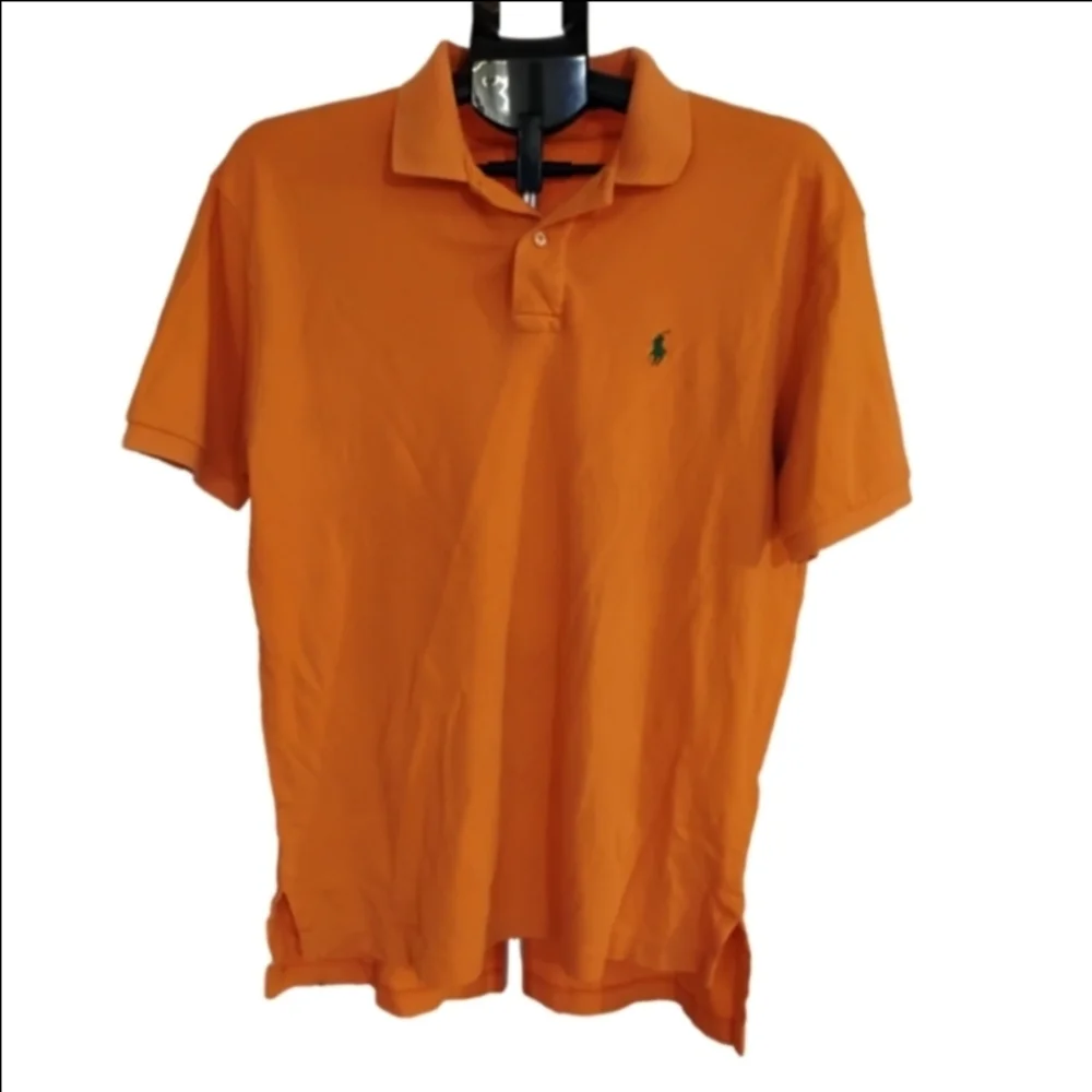 Ralph Lauren Mens Classic Medium Vibrant Orange Polo Shirt Casual Wear